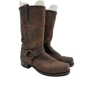Vintage Frye Engineer Harness Square Toe Roper Moto Boots Men's 10.5